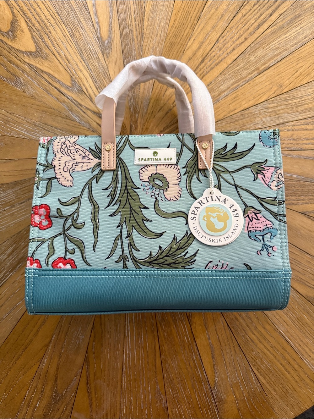 Spartina 449 Floral Mint Canvas Tote